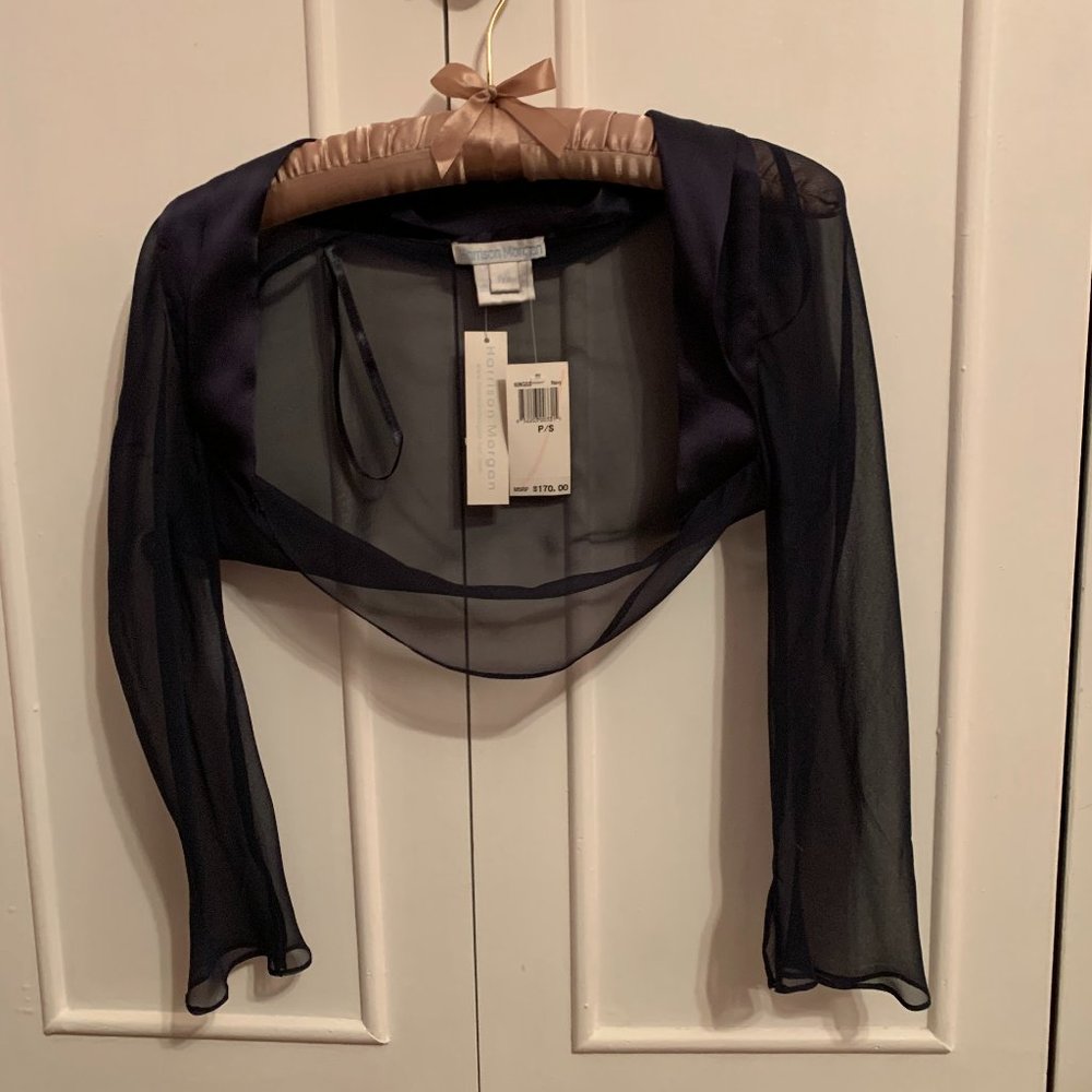 NWT 100% silk bolero jacket wrap HarrisonMorganNYC